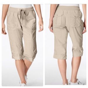 calvin klein performance poplin capri cargo pants